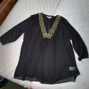 Michael Kors Black Tunic with Gold Detailing